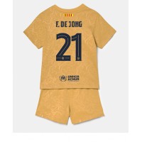 Barcelona Frenkie de Jong #21 Fußballbekleidung Auswärtstrikot Kinder 2022-23 Kurzarm (+ kurze hosen)